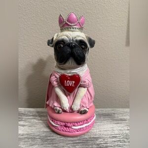 Valentines Day Princess French Bulldog on a Macaroon